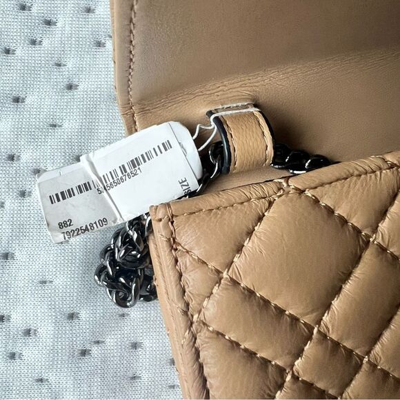 KURT GEIGER Mini Brixton Quilted Leather Shoulder Bag in Camel NEW MSRP $225 - Picture 6 of 7